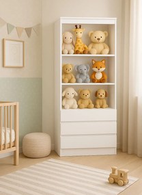 Biały dziecięcy regał na zabawki z szufladami Z1-G78