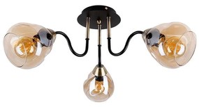 Lampa sufitowa w czarno-złotym kolorze ze szklanym kloszem Unica – Candellux Lighting