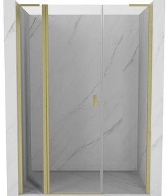 Mexen Mist L drzwi prysznicowe uchylne 135 cm, transparent, złote szczotkowane - 8A4L-135-001-55-00