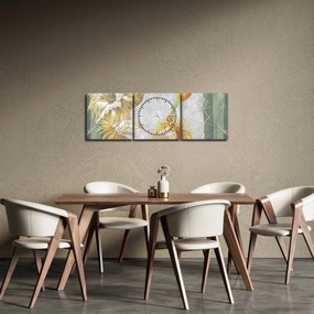 Obraz - Kwitnące kaktusy (z zegarem) (90x30 cm)