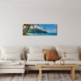 Obraz - Karaiby (z zegarem) (90x30 cm)