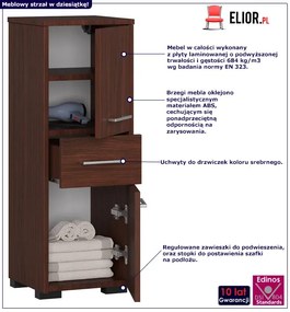 Klasyczny Półsłupek Łazienkowy Wenge H0-B31