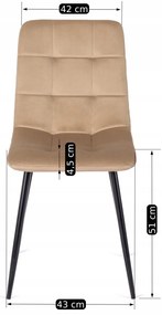 Zestaw Stół Prostokątny Rozkładany CLARK 120-160 cm Dąb Artisan/Czarny i 6 Krzeseł Tapicerowanych PERU Beżowych Welur