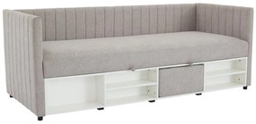 Łóżko dzienne ze skrzynią 80 x 200 cm - Tkanina - Taupe - LAOZIA