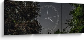 Obraz nocnego nieba (z zegarem) (90x30 cm)