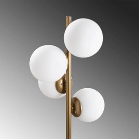 Lampa stojąca w czarno-złotym kolorze ze szklanym kloszem (wysokość 130 cm) Faze – Opviq lights