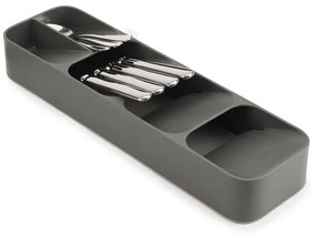 Szary plastikowy organizer na sztućce do szuflady 11 x 39,5 cm Duo – Joseph Joseph