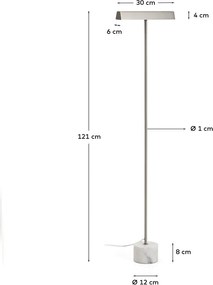 Lampa stojąca w kolorze srebra (wysokość 121 cm) Lynor – Kave Home