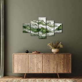 Obraz - Zielone i białe zmarszczki (125x70 cm)