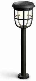 Philips Radii UltraEfficient słupek ogrodowy LED zpanelem słonecznym 1,3 W 3000 K 60 cm, czarny