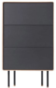 Czarno-naturalna wysoka komoda z litego drewna dębowego 60x100 cm Fina – Gazzda
