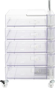 Transparentna szafka biurkowa - organizer na kółkach Vision