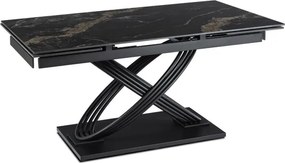 Stół Rozkładany Prostokątny IBIZA 160-240 cm Ceramiczny Czarny Marmur do Jadalni Nowoczesny Loft