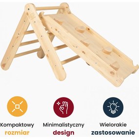 Drabinka dla dzieci ze zjeżdżalnią i ścianką wspinaczkową, zestaw czarny - meowbaby®