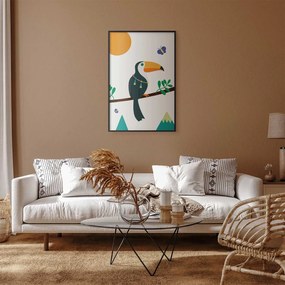 Plakat Tukan i motyle 29,7x42 cm z ramą czarną bez marginesu ARTGEIST B