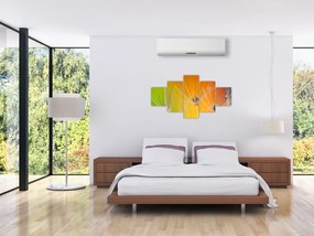 Obraz kropli na roślinie (125x70 cm)
