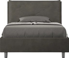 Łóżko bez stelaża tapicerowane 120x200 microfibra szary Appia Large