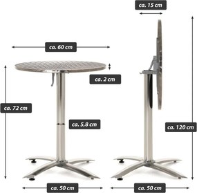 Zestaw ogrodowy stolik bistro i 2 krzeseła, szary