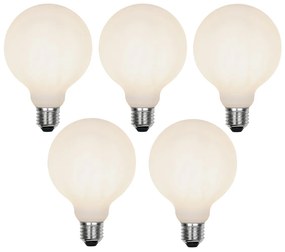 Zestaw 5 żarówek LED E27 3-stopniowo ściemnialnych G95 matowych 5W 550 lm 2700K