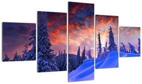 Obraz - Zimowy zmierzch (125x70 cm)