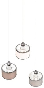 Lampa wisząca w beżowo-srebrnym kolorze z tekstylnym kloszem ø 29 cm Kaprun – Trio