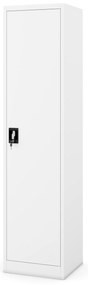 Biurowa szafa metalowa na akta ALEX, 450 x 1850 x 400 mm, biała