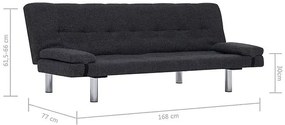 Kanapa Horis z rozkładanym oparciem - ciemnoszara