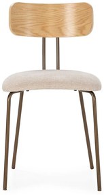 Beżowe/w naturalnym kolorze tapicerowane krzesło Olimpia – MOME