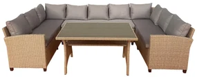 Beżowy zestaw mebli ogrodowych dla 9 osób Ventura – Unique Furniture