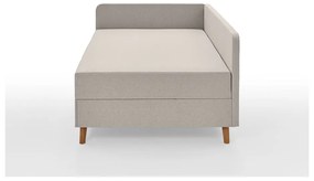 Beżowe tapicerowane łóżko jednoosobowe ze schowkiem 120x200 cm Cabana – Meise Möbel