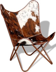 Brązowo biały fotel butterfly retro C1-L33