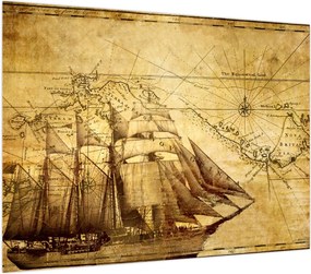 Obraz - Stara mapa (70x50 cm)