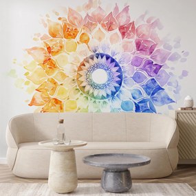 Fototapeta - Tęczowa mandala (196x136 cm)