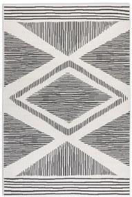 Dywan dwustronny zewnętrzny Gemini romby czarno-kremowy 80 cm x 150 cm
