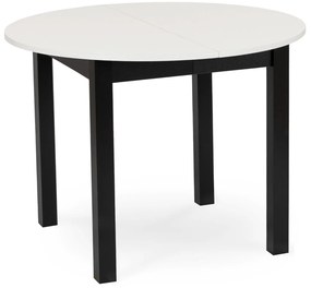 Stół Okrągły Rozkładany HARRY 102-142 cm Biały/Czarny Nowoczesny