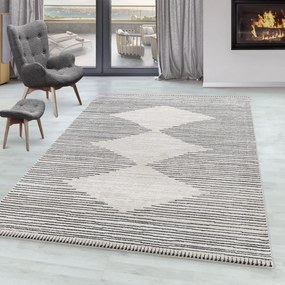 Dywan poliestrowy Romby kremowo-czarny 80 cm x 150 cm