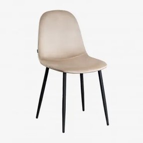 Tapicerowane Krzesło Jadalniane Glamm Negro & Aksamitny Pszenica Brązowa & Terciopelo - Sklum