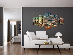 Obraz - Panorama Pragi (125x70 cm)