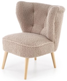 MOCCA Fotel wypoczynkowy Cappucino SVEN TEDDY Nowoczesny Boho Drewno