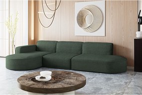 Narożnik w kształcie L Modena L, tkanina Poso, Zielony, Lewy