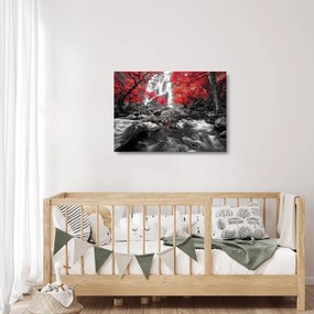 Obraz na szkle - Wodospady w jesiennym krajobrazie (70x50 cm)