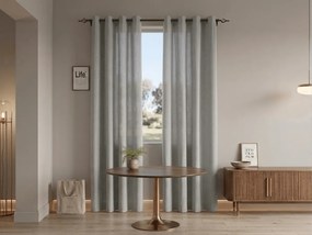 Zasłona TAVIO 140x250 cm, jasnoszara Zawieszanie: Metalowe pierścienie