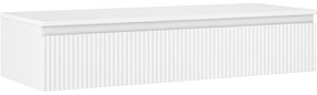 Mexen Rivel szafka łazienkowa podumywalkowa 120 cm z blatem, 1 szuflada, ryflowana , biała mat - 91A20-12023-1-BFC01