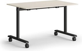 Mobilny stół MATCH, 120x80 cm, czarna podstawa, brzoza
