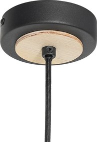 Orientalna lampa wisząca czarna z rattanu 30 cm - Magna Rotan