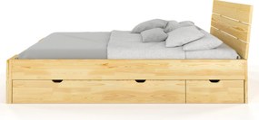 Łóżko sosnowe Visby Arhus High Drawers