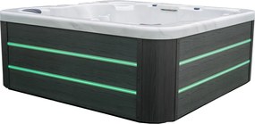 JACUZZI OGRODOWE PREMIUM WANNA  SPA 5-OSOBOWA WHITE OBUDOWA BROWN LED 230x230 CM
