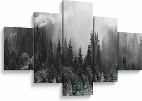 Obraz - Las z ilustrowanymi elementami (125x70 cm)