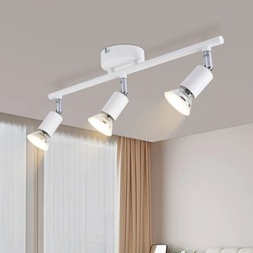 NETTLIFE Reflektor sufitowy LED Lampa sufitowa z 3 żarówkami - nowoczesna, ciepła, biała lampa sufitowa GU10 do wnętrz