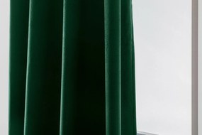 Ciemnozielona zasłona zaciemniająca VELVET 140x270 cm Zawieszanie: Taśma z wiązaniami